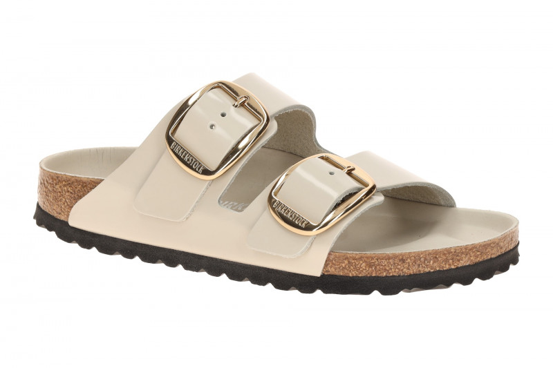 Birkenstock Arizona Big Buckle Pantolette grau Lack SCHMAL 1031873