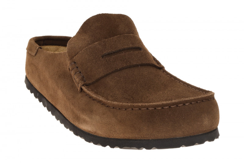 Birkenstock Naples Wrapped Mokassin Clog Pantolette braun Normal-Weit