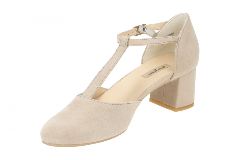 Paul Green T-Steg Pumps beige Samt Velour 3807