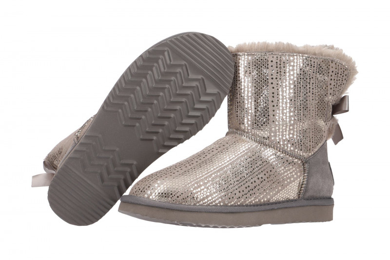 Oog Stiefel grau silber Schleife Boots