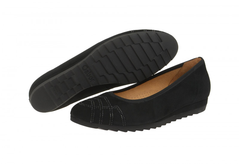 Gabor Florenz Slipper schwarz Samt 42.683.47