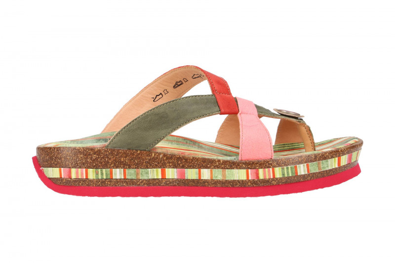 Think Zega Pantolette grün rot kombi
