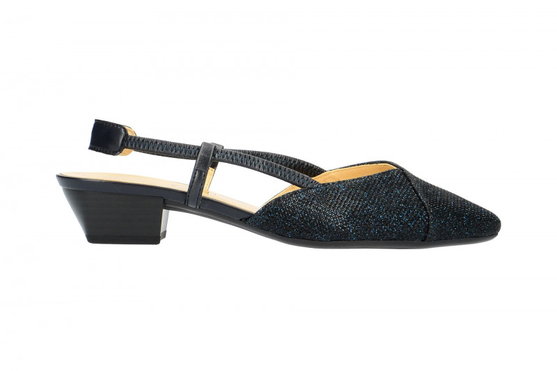 Gabor Glamour Sling Pumps blau Glitter 633