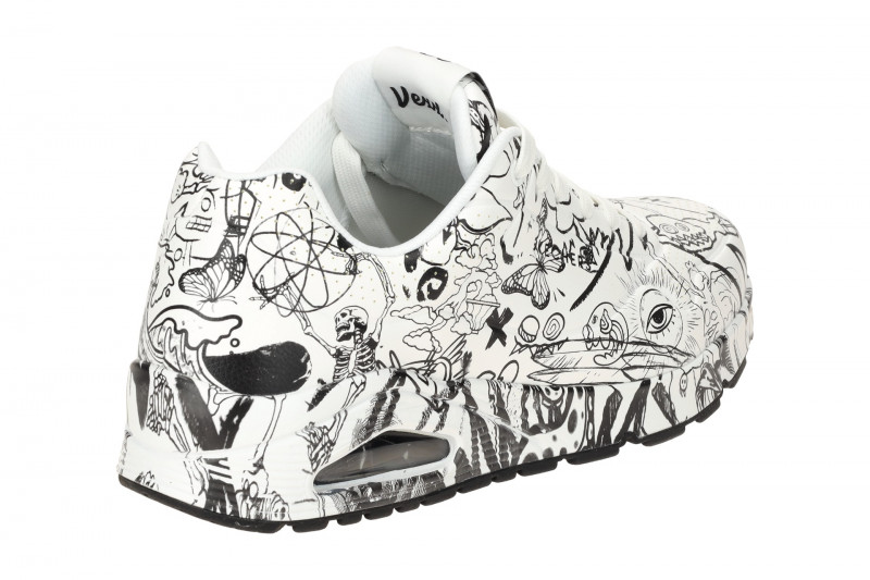 Skechers Uno Schuhe weiß schwarz Vexx Doodle 183501