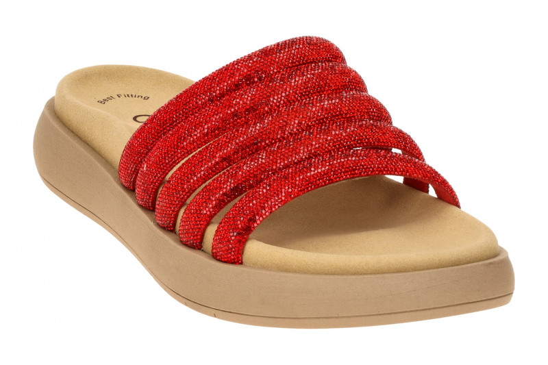 Gabor Plateau Pantolette rot Strass 63.752.85