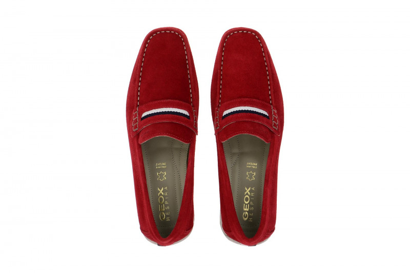 Geox Snake Mokassin Schuhe rot Slipper U5207A