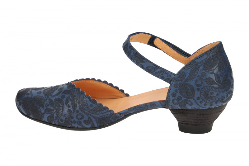 Think Aida Riemchen Pumps blau Laser