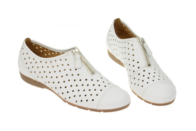 Gabor Schuhe Slipper weiß gelocht