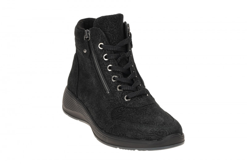 Waldläufer Kalea Stiefelette schwarz Glitzer K-Weite 698801