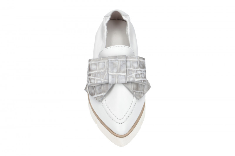 K&S Pia XXL Ballerinas weiß Kroko 93580