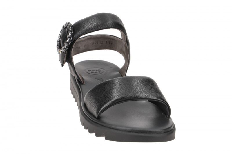 Paul Green Sandale schwarz Strassschmuck 6006