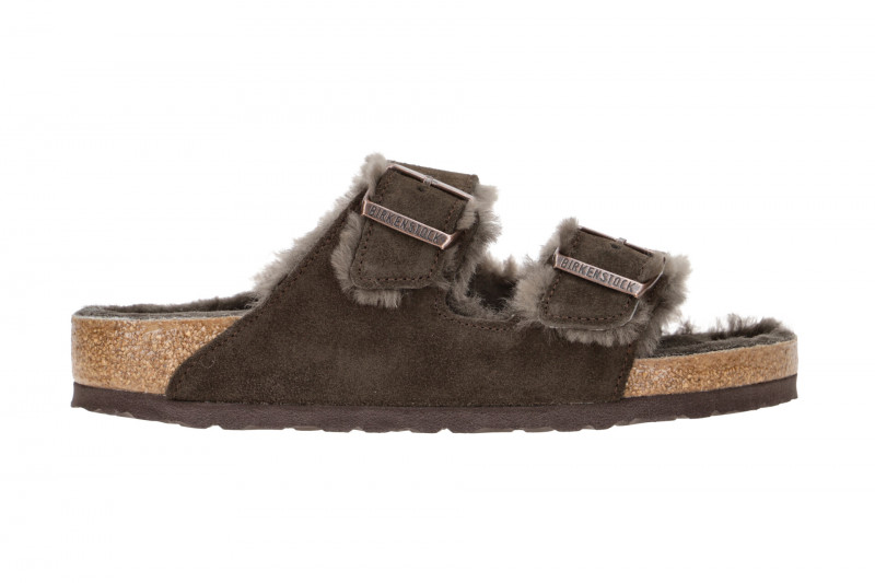 Birkenstock Arizona Shearling Pantolette dunkelbraun Lammfell 1020566