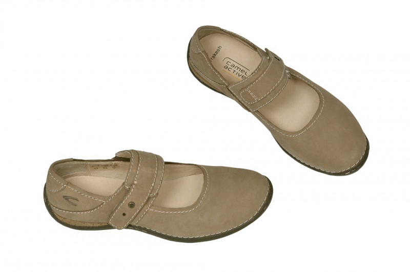 camel active Marrakesh Slipper in taupe beige Mary Jane