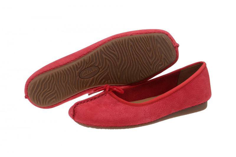 Clarks Freckle Ice Ballerinas rot Wildleder 26114044 4