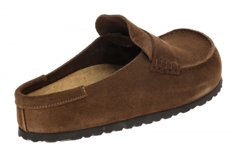 Birkenstock Naples Wrapped Mokassin Clog Pantolette braun Normal-Weit