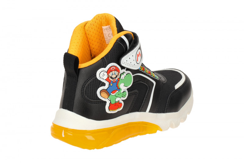Geox Kinder Schuhe schwarz gelb Super Mario J46LBJ