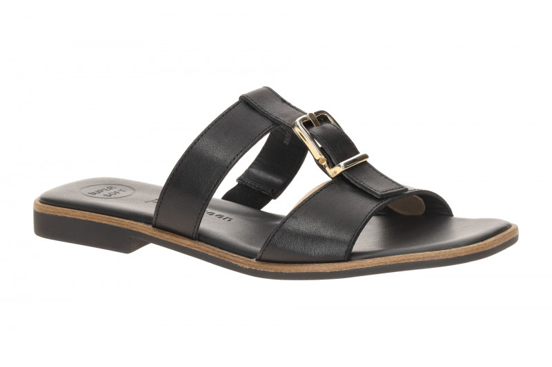 Paul Green Pantolette schwarz Schnallen-T-Steg 6188