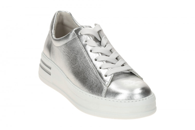 Gabor comfort Schuhe Sneakers silber grau metallic 86.395.10