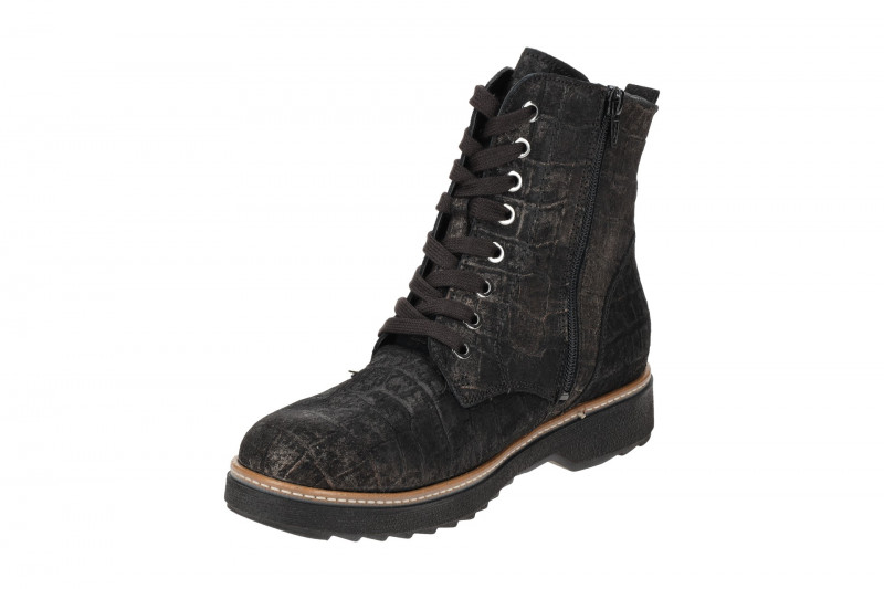 Waldläufer Kitomi Winter Stiefel schwarz braun Effekt K-Weite