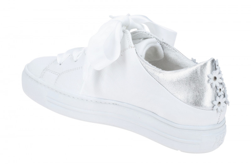 Paul Green Sneaker Schuhe weiß silber Blüten 5260
