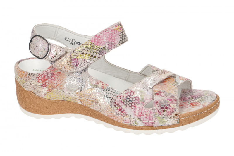 Waldläufer Hanila Sandale rosa bunt Glanz Effekt 306005
