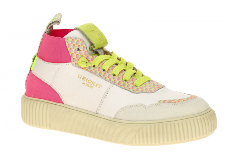 CRICKIT Rebeka Stretch Mid Sneaker weiß pink 3D Effekt