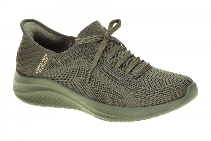 Skechers Ultra Flex Slipper Schuhe grün olive SLIP-INs 150447