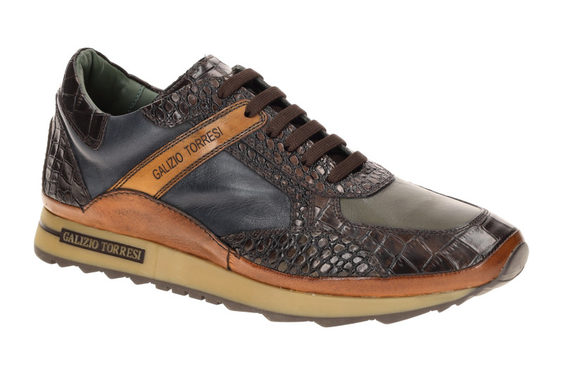 Galizio Torresi Schuhe blau braun Kroko 415128A