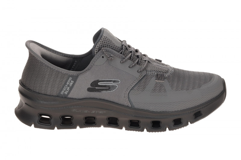 Skechers Glide Step Schuhe grau schwarz Herren SLIP-INS 232930