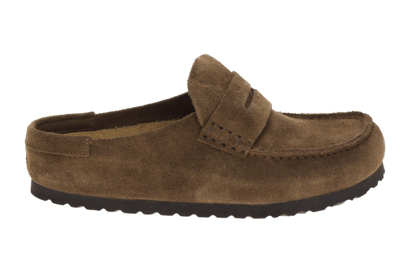 Birkenstock Naples Wrapped Mokassin Clog Pantolette braun Schmal-Weit
