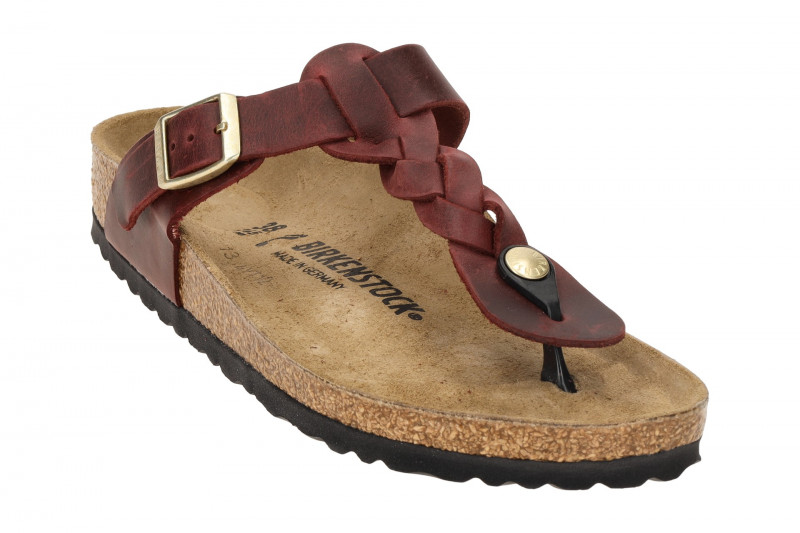 Birkenstock Gizeh Braided Pantolette dunkelrot SCHMAL 1027930