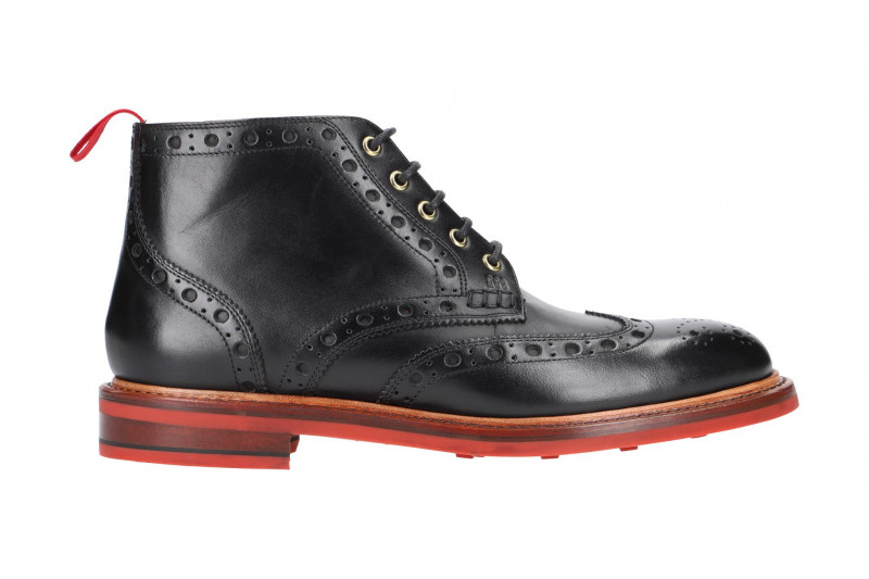 Gordon & Bros Harry Stiefelette schwarz rot Rahmengenäht 5039-P