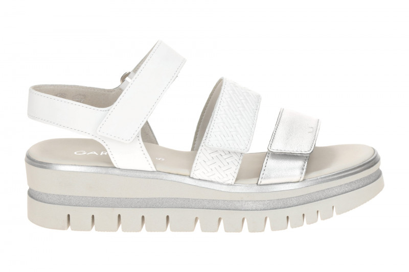 Gabor Plateau Sandalen weiß sillber Metallic 84.620.21