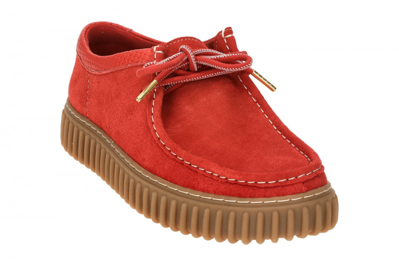 Clarks Torhill Lo Schuhe rot Herren Velour 26180908