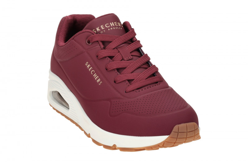 Skechers Uno Schuhe dunkelrot weiß Damen Sneakers 73690