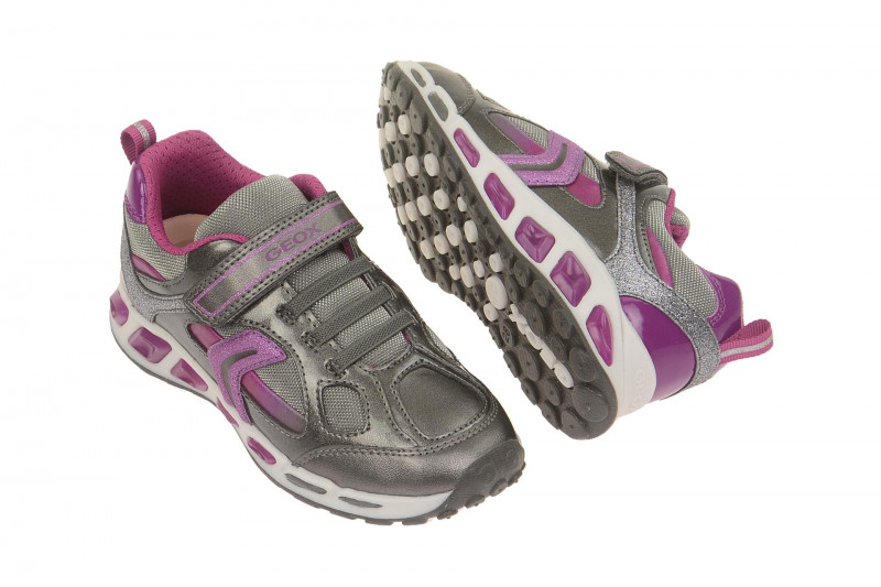 Geox Shuttle Mädchen Schuhe grau Blinker LED