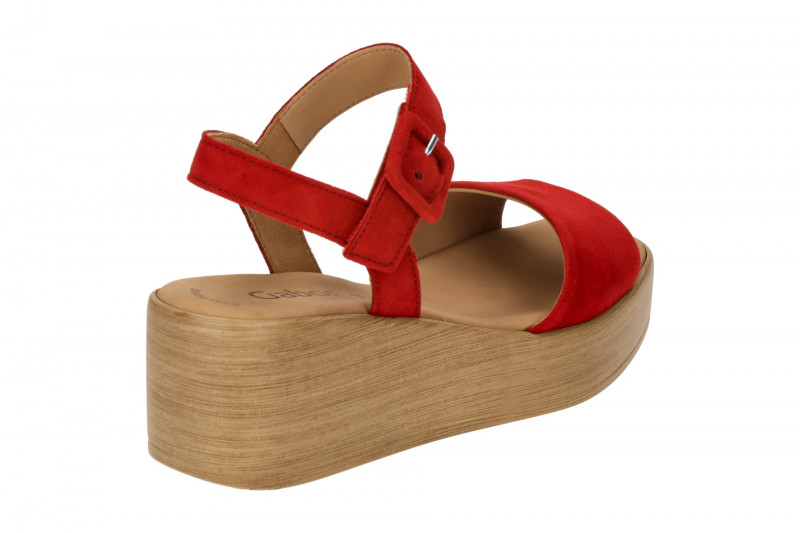 Gabor Fashion Keil Sandalen rubin rot Samt 44.531.15